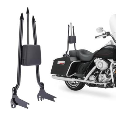 Imagem de Aferrizu Encosto traseiro destacável para passageiro Sissy Bar de 68,5 cm para Harley Davidson Touring 1997-2008 Road King Street Glide Road Glide Electra Glide Models (preto vívido)
