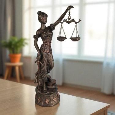 Imagem de Deusa Da Justiça Themis Dama Advocacia Resina Estátua Decoração Escrit