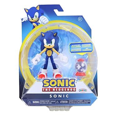 Imagem de Jakks Pacific Sonic The Hedgehog 4 Inch Figure | Sonic (Modern) with Invincible Item Box
