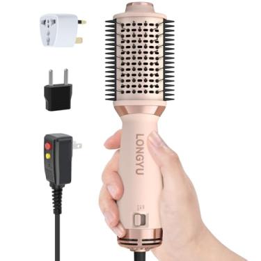 Imagem de Longyu Secador De Cabelo Para Viagem, Escova, Mini Secador De Ar Quente Com Voltagem Dupla, Modelador Redondo, Ferramentas Para Alisar E Volumizar, Tomada Eua/Ue/Reino Unido 110/240V Para Viagens I