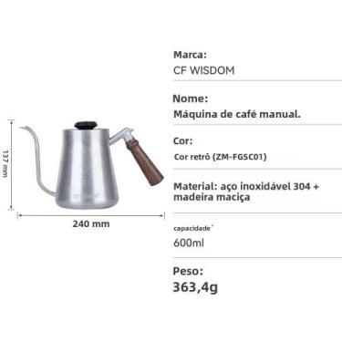 Imagem de Chaleira De Café Com Bico De Ganso, Controle Preciso Para Preparo Manu