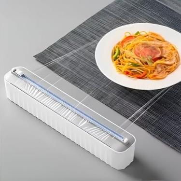 Imagem de Dispenser Suspenso com Cortador para Papel Filme e Alumínio – Suporte de Parede Compacto e Prático para Cozinha Organizada | Ideal para Rolos de Até 30cm