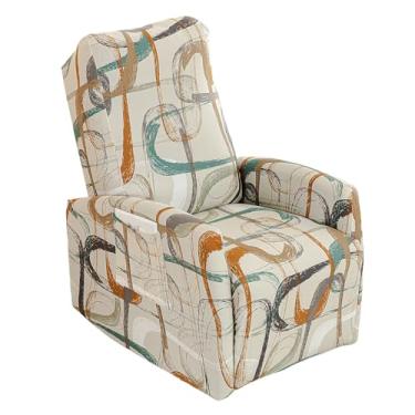 Imagem de CRFATOP Capas para cadeira reclinável, 4 peças, impressas, pequenas capas reclináveis com bolso, capas reclináveis de sofá para Home Theater, 1 assento reclinável, capa de sofá para crianças, cães