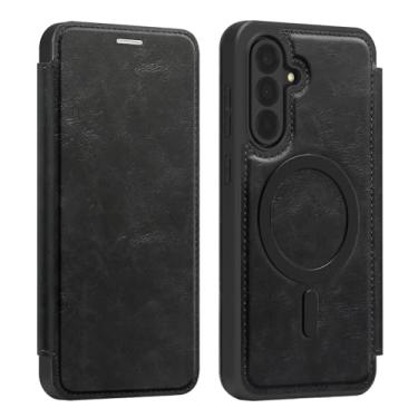 Imagem de Lunivop Compatível com Samsung Galaxy A36 5G Capa/Galaxy A56 5G Capa 2025 6,7 '' Capa flip couro PU bloqueio RFID carteira com porta-cartões 【Compatível com Magsafe】 Capa magnética para celular (preto