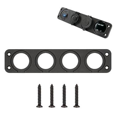 Imagem de SDAQGE Painel De Tomada Acendedor Cigarros Para Carro, Marinho, Motocicleta, Quadriciclo, Trailer, Abs, Interruptor Alternância Basculante/Iluminação Led/Plugue À Prova D'Água 12V/Carregador Usb (4