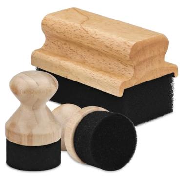 Imagem de 3 aplicadores de cera de óleo, bloco de açougueiro de madeira, escova de óleo mineral para tábua de corte de madeira, escova de cozinha versátil para espátula, colher e utensílios, utensílios de