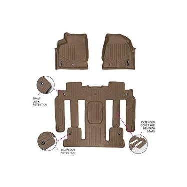 Imagem de MAXLINER Conjunto de forro de tapete de 2 fileiras de ajuste personalizado compatível com 2009-2016 GMC Acadia/2017 Acadia Limited/2009-2010 Saturn Outlook (assentos concha de 2ª fileira)