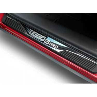 Imagem de Luyhok Protetor de soleira de porta para acessórios de carro Chery Tiggo8 Pro 2025 2024 2023 2022 2021 2020 Painel de soleira de porta Tira de acabamento ABS preto