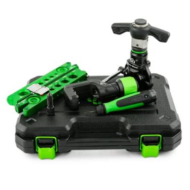 Imagem de Super Stars Kit de ferramentas de alargamento de catraca 1/4" - 3/4" Ferramenta de alargamento de cobre único 45° Tipo excêntrico HVAC Ferramenta de refrigeração de ar condicionado (Kit 5 em 1)