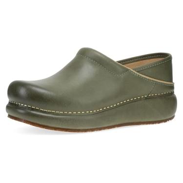 Imagem de Dansko Sandália feminina antiderrapante Platform Pro – Palmilha de espuma viscoelástica, suporte de arco acolchoado para trabalho e uso diário, Verde, 9.5-10