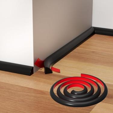 Imagem de GCJUYA Moldagem flexível de um quarto redondo, mini molde de parede de descascar e colar, acabamento de borda de borracha para piso, acabamento dobrável para escadas curvas, canto, banheira, armário