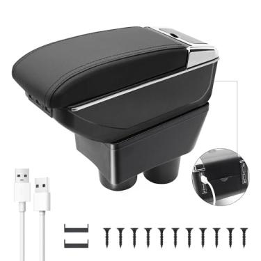 Imagem de YJYWZH Apoio De Braço Automotivo Compatível Com Nissan Versa 2012-2019, Organizador Dupla Camada 7 Usb, Console Central Porta-Copos E Braço, Acessórios Automotivos