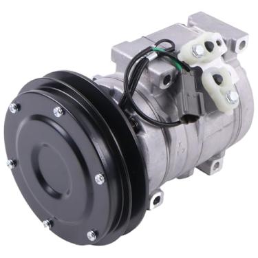 Imagem de LSSOCH Compressor de ar condicionado 24V AC 20Y-810-1260 20Y-979-3110 compatível com escavadeira Komatsu PC200LC-8 PC200-8M0 PC210LC-10 PC88MR-8 PW98MR-8 PW118MR-8 PC118MR-8 MR-8 Du. mp Truck HM300-3