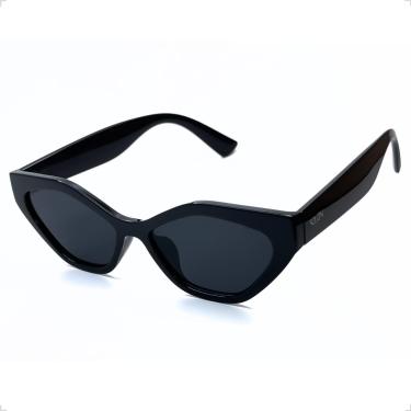 Imagem de ÓCULOS DE SOL SOLON GLASSES PRETO MODELO CAT EYE GATINHO COM PROTEÇÃO UV400 + CASE RIGIDA + FLANELA + LIMPA LENTES