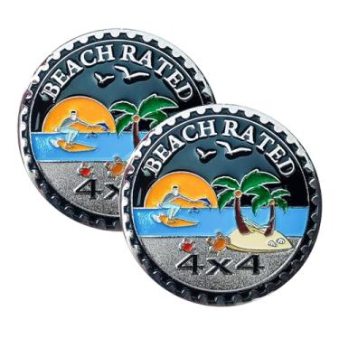 Imagem de Emblema de carro com classificação Beach RatedDuck para Jeep - Adesivos automotivos de metal 4 x 4 decalques de crachá de carro 3D compatíveis com Jeep (classificação praia)