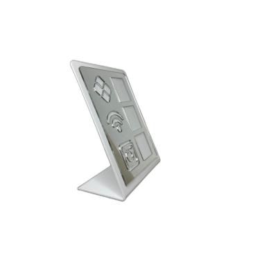 Imagem de Placa De Acrilico Pix Com 3 Qr Code Branco E Prata Wi Fi