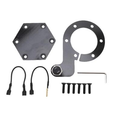 Imagem de Keenso Cobertura de Chifre de Volante de 6 Hole, Fibra de Carbono Substituição de Tampa Central para Nardi Vertex 6 Parafusos Rodas de Direção