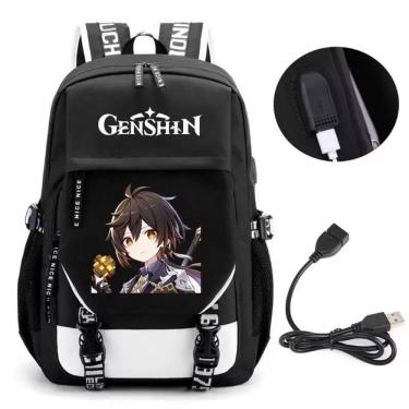 Imagem de Mochila SANMU Genshin Impact em couro PU tamanho mini
