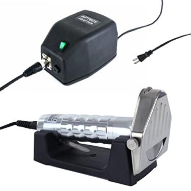 Imagem de NJTFHU Cortador de giroscópio elétrico comercial profissional Shawarma Doner Kebab com 2 lâminas, máquina de cortar carne de aço inoxidável