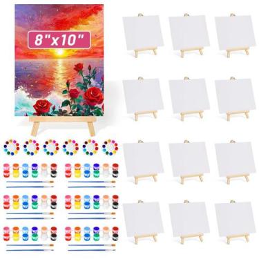 Imagem de Conjunto de pintura, tela e cavalete Evatage, 8 x 10 polegadas, 12 uni