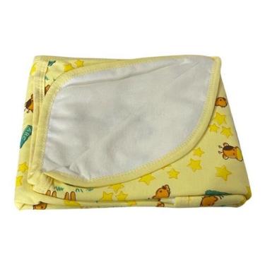 Imagem de Manta Cueiro Bebe Dupla Face Flanelado Recém Nascido 80x80cm - Minasre