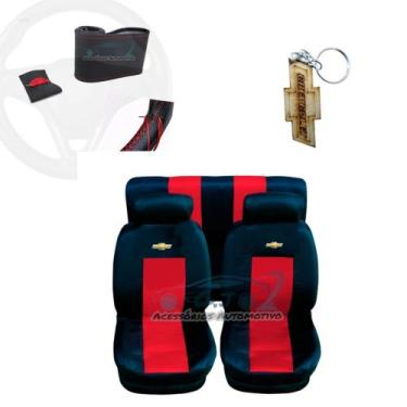 Imagem de capa banco carro couro vermelho+capa volante p Vectra 2009 - gj acesso