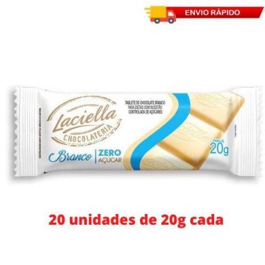 Imagem de Chocolate Laciella Branco Zero Açúcar Com 20 unidades
