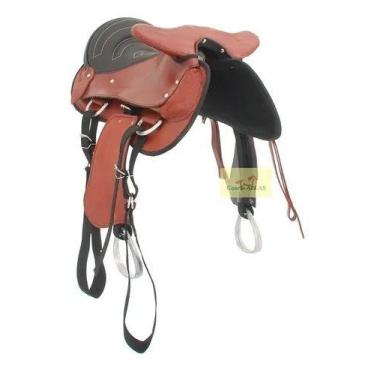 Imagem de Sela Australiana De Cabeça Havana Arreada Adulto Montaria Completa Sim