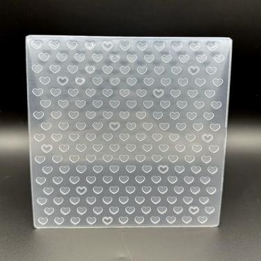 Imagem de Modelo de pasta em relevo de plástico 3D Little Love Texture 5,91 x 5,91 polegadas para fazer cartões, faça você mesmo, scrapbooking, papel, artesanato, artesanato, scrapbook, artes, decoração