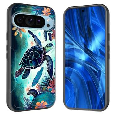 Imagem de JHYYTUJTYP Capa para Pixel 10 Pro XL, [Teste de queda de grau militar] Capa protetora resistente à prova de choque resistente para Google Pixel 10 Pro XL 6,8 polegadas 2025, tartarugas marinhas