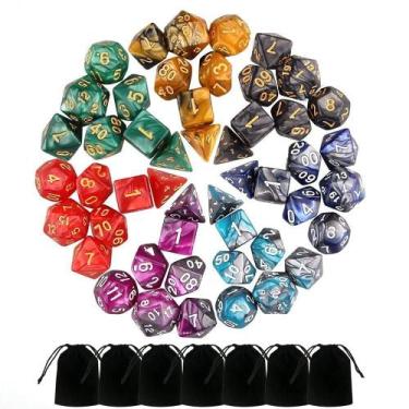 Imagem de Conjunto de dados DND BABEJIA, 7 conjuntos, 49 peças de D&D de poliést