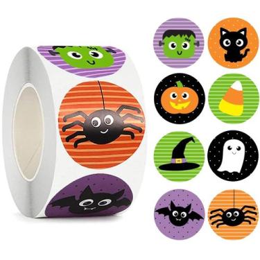 Imagem de Adesivos BAINFE Halloween 500 unidades para crianças com 8 designs