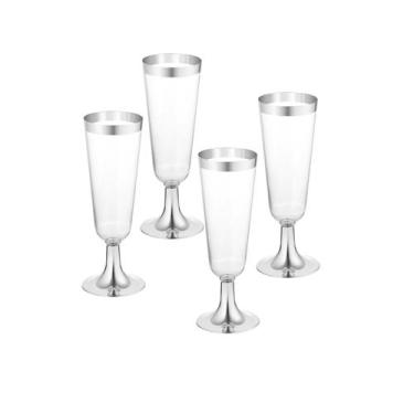 Imagem de 20 Taças De Champanhe Plástico De Luxo 150Ml Natal Réveillon - Udlandi