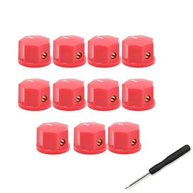 Imagem de ROZILO 11 peças Mini MXR Estilo Latão Inserção Saia Botões de Pedal de Efeito Vermelho