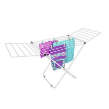 Imagem de Varal De Chão Com Abas Em Aço Reforçado Residencial Apartamento Lavand