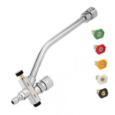 Imagem de IEUDNS Acessório de conector duplo para canhão de espuma, acessório de limpeza de 1/4 de polegada, 5 pontas de bico para lavadora de alta pressão para