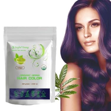Imagem de Tintura de cabelo de henna 100% orgânica – tintura de cabelo natural, sem produtos químicos para cores ricas e vibrantes e brilho – cobertura cinza, segura para todos os tipos de cabelo, vegana não