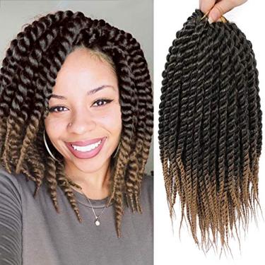 Imagem de Havana Cabelo de Crochê Torcido 6 Pacotes de 30 cm Tranças de Crochê Senegalês Torcido Jumbo Havana Tranças de Crochê (T1B/27)