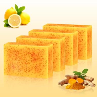 Imagem de LENKEYREND Sabonete Kojic com fragrância de açafrão e limão, mel brilho limão açafrão para rosto e corpo (4)