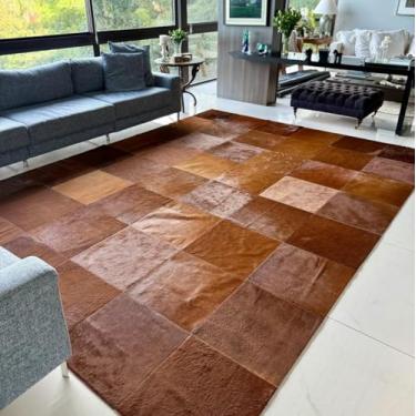 Imagem de Tapete de Couro Quadriculado Terracota 4,00x3,00m com placas de 50x50cm | 0081127