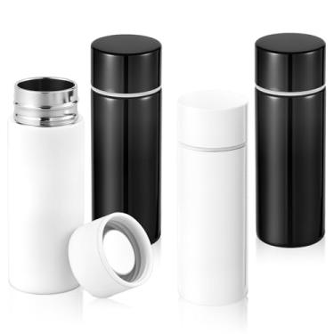 Imagem de Pacote com 4 mini garrafas de água isoladas a vácuo, 113 g, bolsa portátil, garrafas de água, bolso fino, mantém a bebida fria e quente
