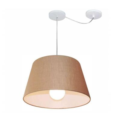 Imagem de Lustre Pendente Cone Com Desvio De Centro Vivare Md-4273 Cúpula Em Tecido 30x40cm - Biv...