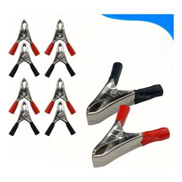 Imagem de 2X 10Un Garra Jacaré Pequena Clip Para Bateria 10A 5Cm Verme