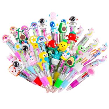 Imagem de YIHUANYIFA 50 mini canetas esferográficas multicoloridas de Halloween, 10 cm, 4 em 1, multicoloridas, aleatórias, retráteis, kawaii, legais, presentes, escola, escritório, material doméstico (50 peças