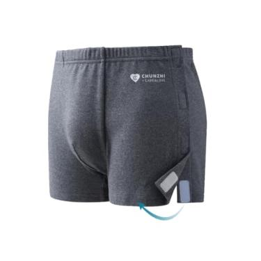 Imagem de LAROTSUBA Roupa íntima masculina reutilizável pós-cirurgia, calça removível com bastão mágico, calcinha lavável para pacientes, roupas íntimas de cuidados pós-operatórios, cuecas para incontinência