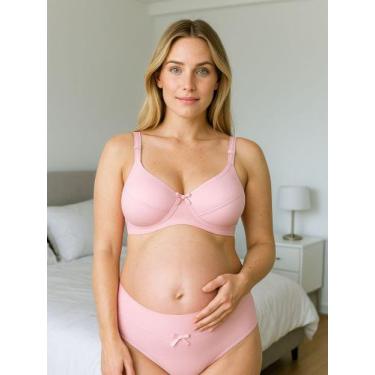 Imagem de Conjunto de Pós Parto Sutiã com Clique de Amamentação e Calcinha Cós A