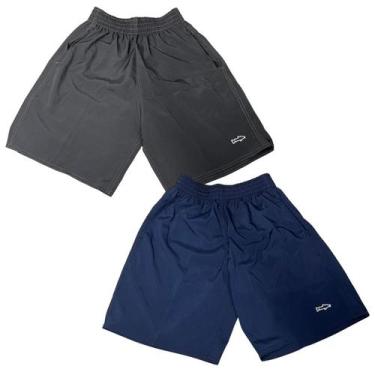 Imagem de Kit 2 Bermuda Tactel Plus Size Masculino Esportivo Básico Cós Elástico