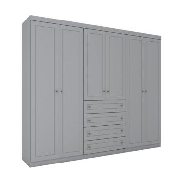Imagem de Guarda-Roupa Casal Orion 6 Portas 4 Gavetas Cinza