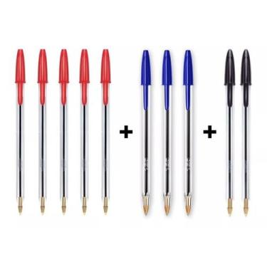 Imagem de Kit 10 Canetas Bic Cristal Ponta Média 1.0 Esferográfica