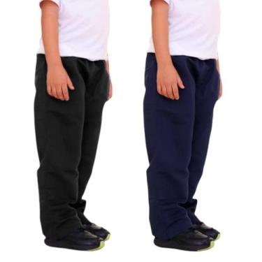 Imagem de Kit 2 Calças Tactel Infantil E Juvenil Lisa Uniforme Menino - Repeliqu